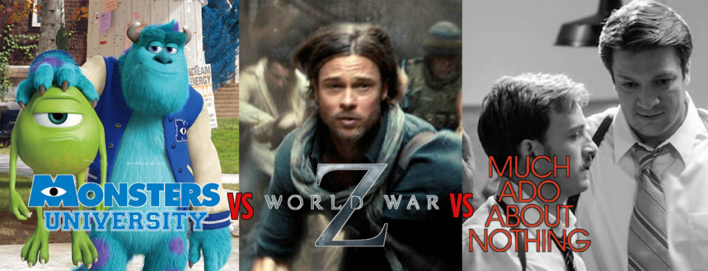 world war z, monsters university, much ado about nothing