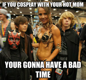 hot mom cosplay, mom cosplay, slave leia cosplay